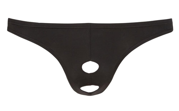 Tanga Aperto con Effetto Special Nero Elasticizzato