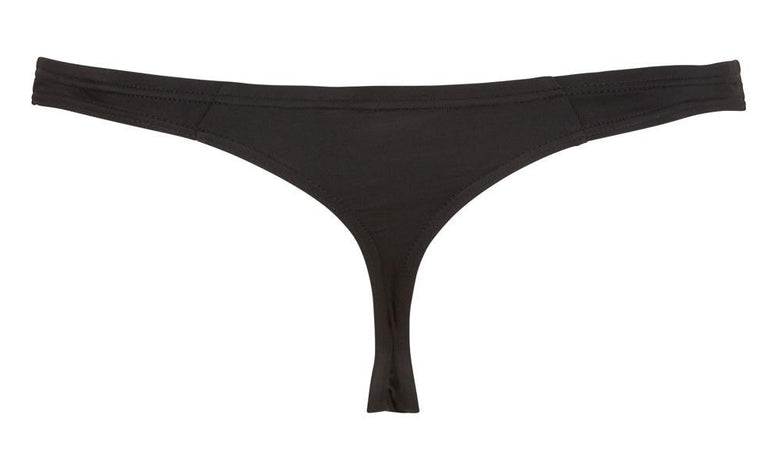 Tanga Aperto con Effetto Special Nero Elasticizzato