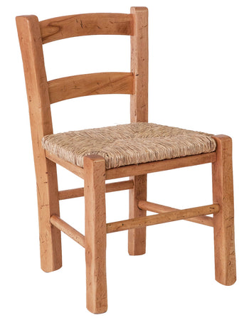 Biscottini Sedia baby in legno massello di faggio con seduta in paglia L30xPR29xH50 cm Made in Italy