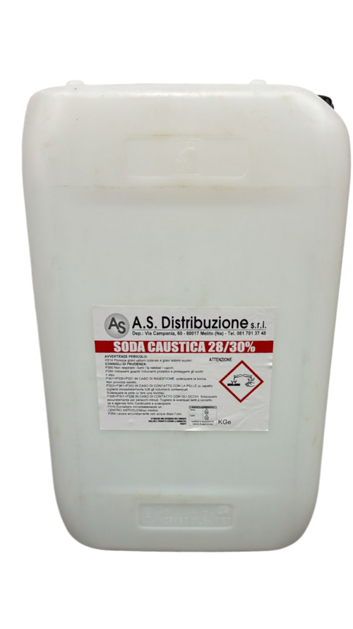 Soda Caustica 25 KG Liquida 30% Potente Detergente Industriale per Pulizia e Manutenzione Idrossido di Sodio liquido