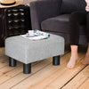 sgabello Pouf Poggiapiedi in Tessuto Effetto Lino Imbottito, 40x30x24cm, Grigio camera letto ingresso ufficio F833-666V70GYA