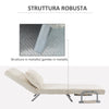 Poltrona Letto singolo materasso brandina Lettino 2 in 1 sedia con Schienale Inclinabile in 5 Posizioni, 65×69×82cm, Beige F833-040CWA