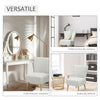 Poltrona Imbottita per Soggiorno e Sala pranzo in Stile Nordico, Poltroncina da Camera in Tessuto e Gambe in Legno - Bianco sedia salotto ufficio studio F839-189A