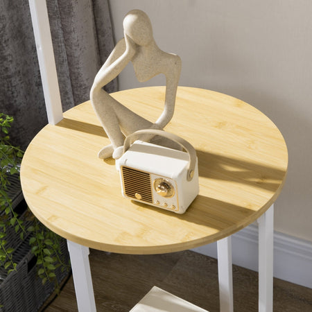 tavolino salotto divano caffè legno moderno Lampada da Terra Moderna per Soggiorno e Camera da Letto in Tessuto Effetto Lino Bambù e Acciaio Ø37x162 cm FB31-320A