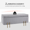 cassaPanca Contenitore baule ingresso panca camera da letto grande pouf tessuto negozio per Interni con Seduta Imbottita e Piedini Laccati Oro, Design Moderno ed Elegante, 100 x 40 x 42cm F838-024GYA