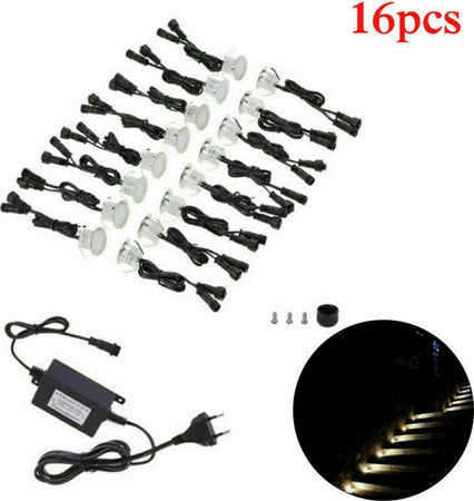 16 Faretti Incasso LED 12V Segnapasso Calpestabile Esterno IP67 + Trasformatore Illuminazione/Illuminazione per esterni/Luci per sentieri Zencoccostore - Formia, Commerciovirtuoso.it