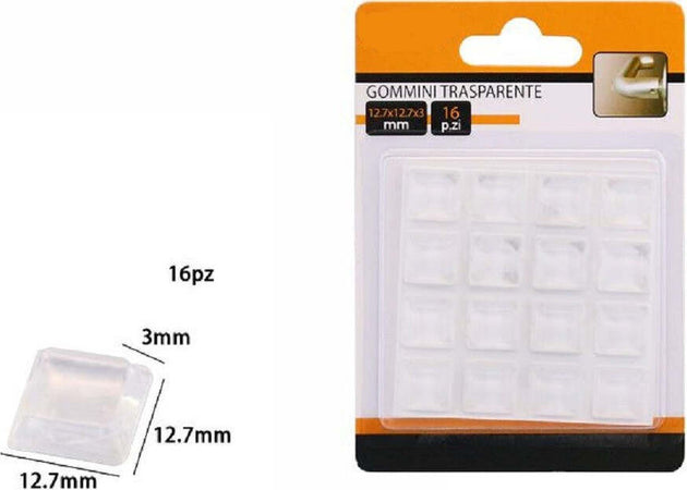 16 Gommini Adesivi Protezione Pavimenti Trasparenti Quadrati 12.7x12.7x3mm 66092 Casa, arredamento e bricolage > Bricolage e fai da te > Minuteria Trade Shop italia - Napoli, Commerciovirtuoso.it