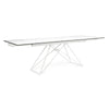 Tavolo Quasar allungabile rettangolare con piano in ceramica con supporto in vetro temperato da 160-240 x 90 cm