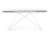 Tavolo Quasar allungabile rettangolare con piano in ceramica con supporto in vetro temperato da 160-240 x 90 cm