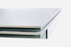 Tavolo Quasar allungabile rettangolare con piano in ceramica con supporto in vetro temperato da 160-240 x 90 cm