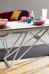Tavolo Quasar allungabile rettangolare con piano in ceramica con supporto in vetro temperato da 160-240 x 90 cm