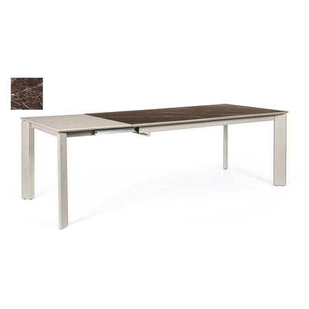 Tavolo "Briva" allungabile rettangolare con piano in ceramica e supporto in mdf