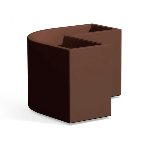 Vaso angolare Cromia Flowerpot decorazione tinta unita in resina Made in Italy