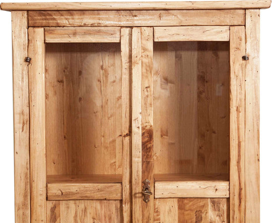 Biscottini Vetrinetta Country in legno massello di tiglio finitura naturale L68xPR25xH98 cm. Made in Italy