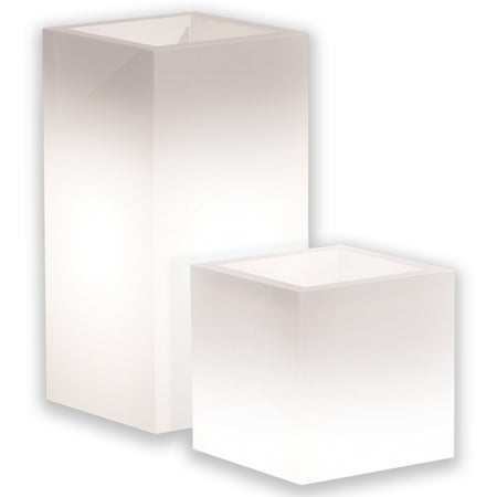 Vaso luminoso Cube per decorazione esterno e giardino "Made in Italy"