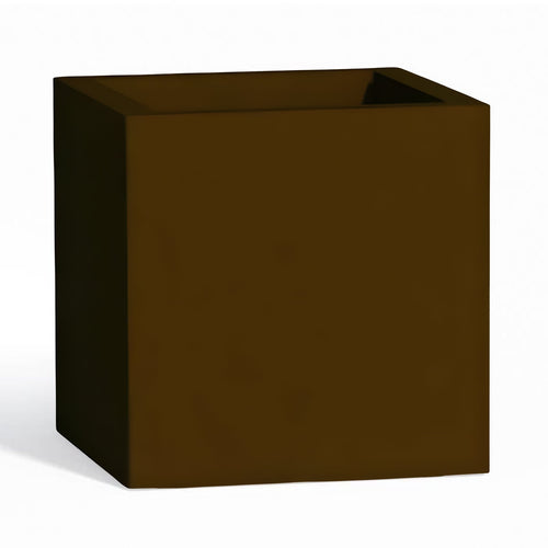 Vaso Cromia Cube quadrato decorazione a tinta unita in resina Made in Italy