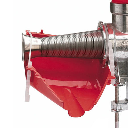Spremipomodoro manuale "Pavi" con imbuto e scivolo in PVC per trasformazione pomodori
