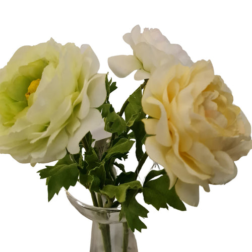 Fiore artificiale ramo decorativo di Ranuncolo in 3 colori assortiti da 60 cm
