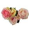 Fiore artificiale ramo decorativo di Rosa Chic set da 3, lunghezza 35 cm