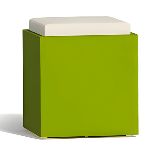 Poltroncina Comfy Square pouf in resina con cuscino alto confortevole Made in Italy