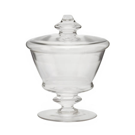 Contenitore coppa decorativa in vetro con coperchio da Ø13 x h17 cm