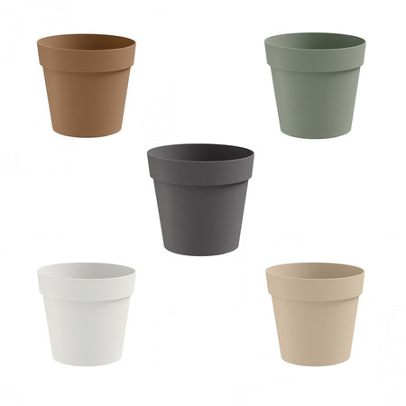 Vaso tondo in plastica "Cinqueterre" per fiori e piante