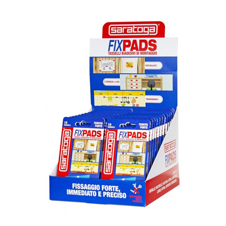 FIX PADS 10 tasselli trasparenti biadesi di montaggio da 2x4cm a tenuta forte