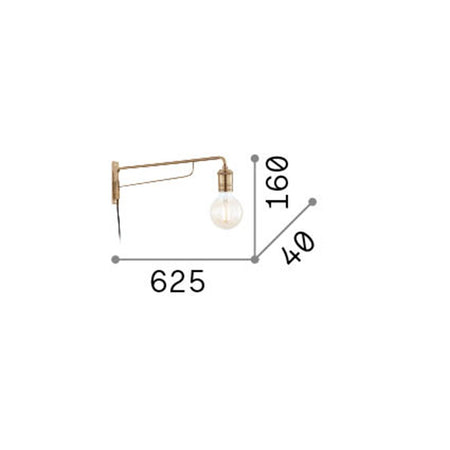 Applique Industrial-Minimal Triumph Metallo Ottone 1 Luce E27