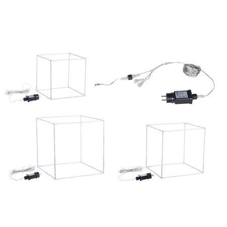 Set di 3 cubi decorazione natalizia uso interno luce per natale con 820 microled