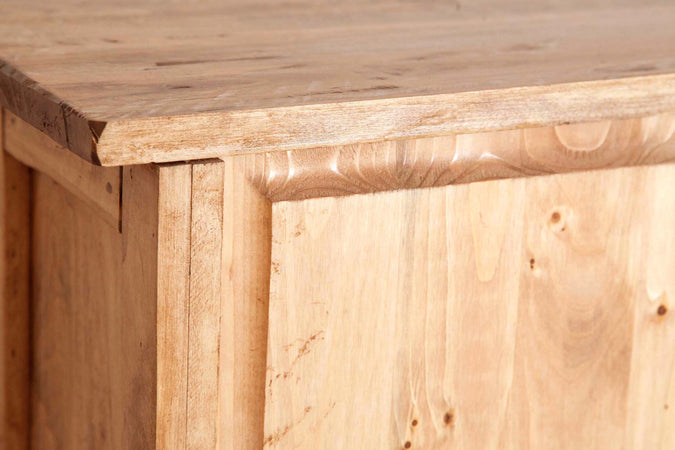 Biscottini Biscottini Vetrina Credenza Country legno tiglio naturale 68x25x130 ripiani