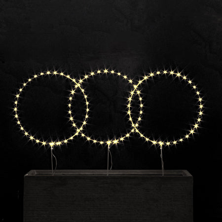 Set 3 cerchi luminosi luci di natale con luce calda classic 105microled
