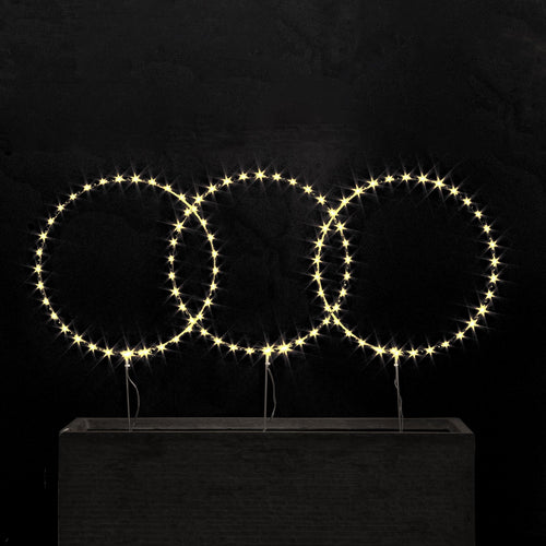 Set 3 cerchi luminosi luci di natale con luce calda classic 105microled