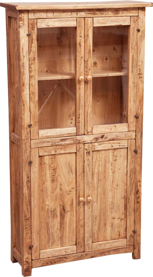 Biscottini Biscottini Vetrina Credenza Country legno tiglio naturale 68x25x130 ripiani