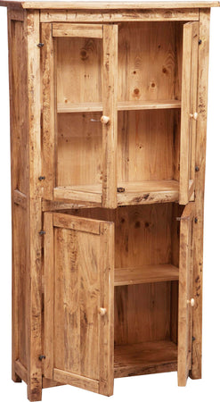 Biscottini Biscottini Vetrina Credenza Country legno tiglio naturale 68x25x130 ripiani