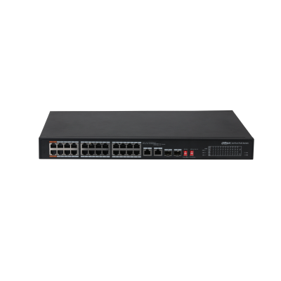 DH-PFS3226-24ET-240 - DAHUA Switch con 26 porte 24 ethernet PoE 10/100Mbps lessthan 240W + 2 Gigabit Combo