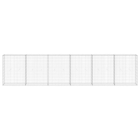 Gabbione con Copertura in Acciaio Zincato 300x30x100 cm