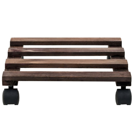 Pedane con Ruote per Piante 4 pezzi in Legno di Cedro 25x25 cm