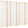 Divisorio a 6 Pannelli 240x170x4 cm in Tessuto Crema