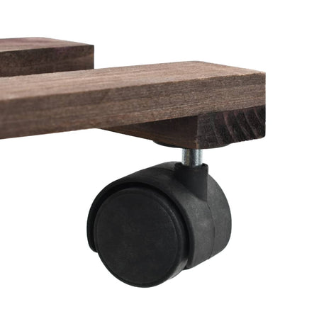 Pedane con Ruote per Piante 4 pezzi in Legno di Cedro 25x25 cm