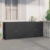 Mobile Portaoggetti da Giardino Nero 198x55,5x80 cm Polyrattan Ampio Spazio