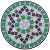 Tavolino per Piante in Ferro con Mosaico Verde e Bianco 60 cm