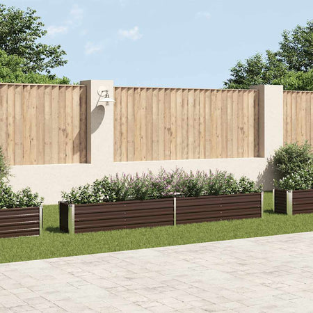 Letto Rialzato in Acciaio Zincato 320x40x45 cm Marrone