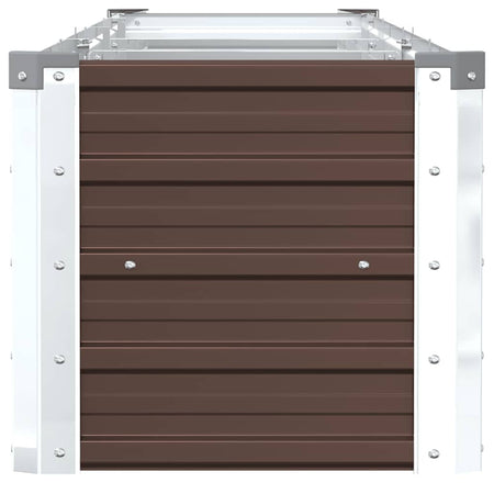 Letto Rialzato in Acciaio Zincato 320x40x45 cm Marrone