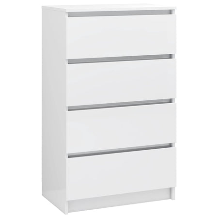 Credenza Bianco Lucido 60x35x98,5 cm in Legno Compensato