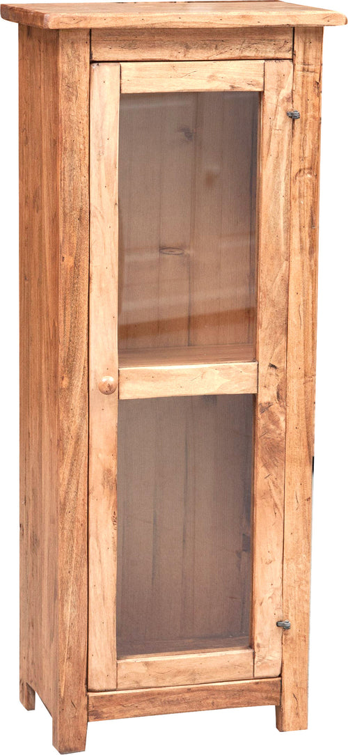 Biscottini Vetrinetta Country legno massello tiglio naturale 40x25x98 Made Italy Biscottini