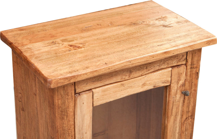 Biscottini Vetrinetta Country legno massello tiglio naturale 40x25x98 Made Italy Biscottini