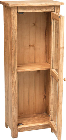 Biscottini Vetrinetta Country legno massello tiglio naturale 40x25x98 Made Italy Biscottini