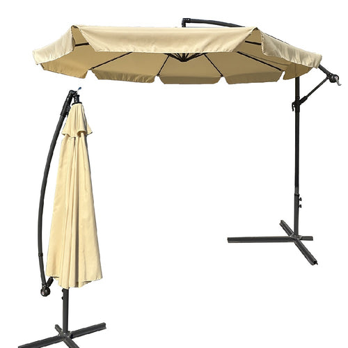 Ombrellone da Giardino Palo laterale 3Mt Beige Palo Alluminio e Manovella