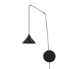 Sospensione Minimal 1 Luce Abramo In Acciao Nero E Paralume A Cono