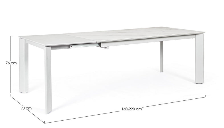 Tavolo "Briva" allungabile rettangolare con piano in ceramica e supporto in mdf